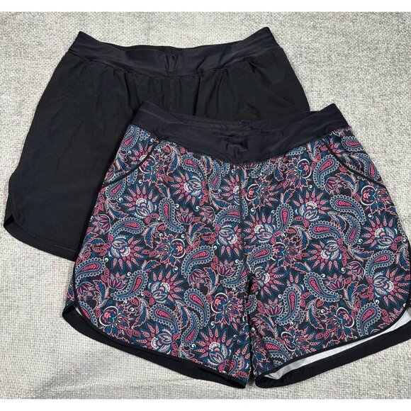 Lands' End Women's Swim Shorts - Black and Paisley Print - Picture 1 of 16